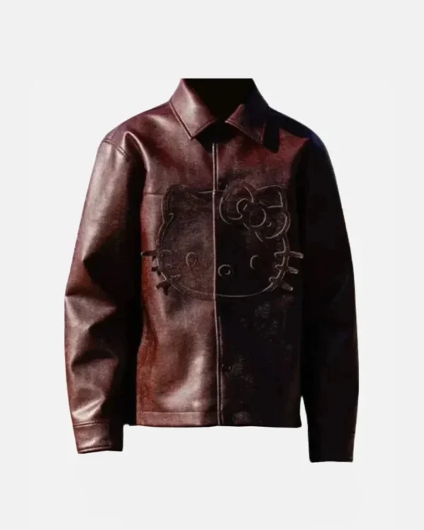 Hello Kitty Premium Vintage Brown Leather Jacket