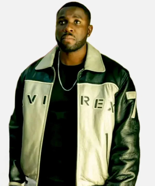 Jean-Claude Muaka Represent S02 Mo Black and Silver Avirex Bomber Leather Jacket