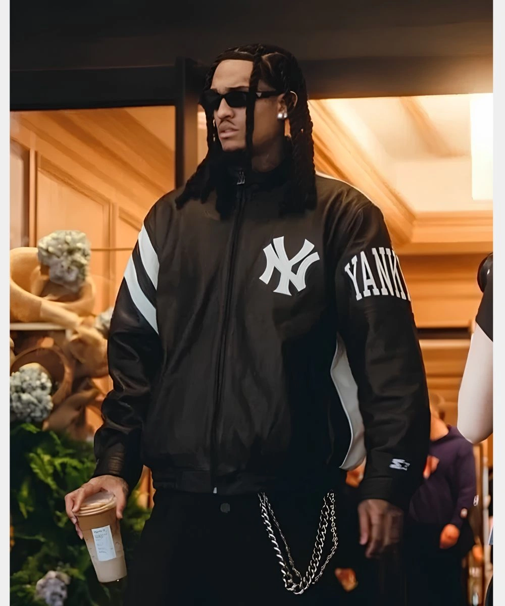 Jordan Clarkson New York Yankees Vintage Leather Jacket Black & White
