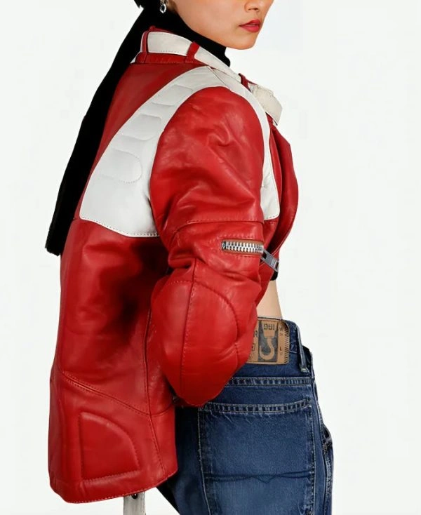 Kristen Stewart Charlie’s Angles Sabina Wilson Red & White Leather Jacket