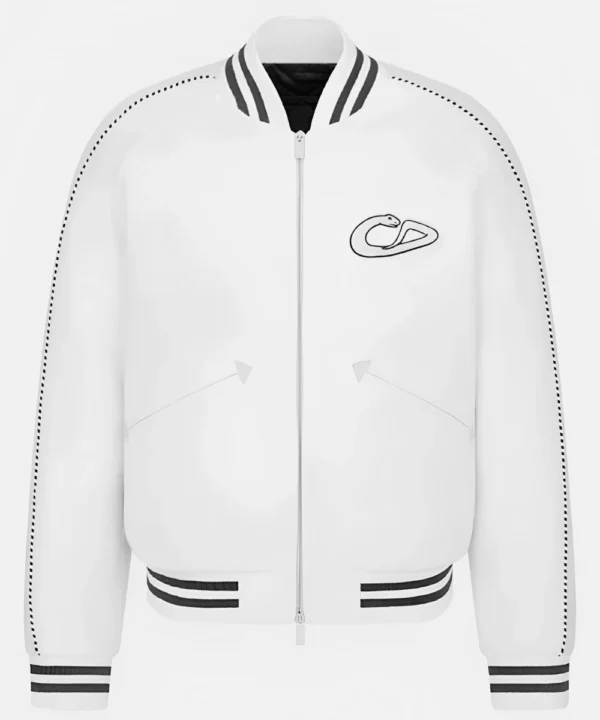 Kylian Mbappe Christian Dior Varsity Jacket White & Pink