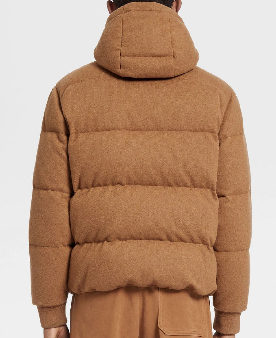 Lucas Bravo TV Series Emily in Paris S04 Gabriel Brown Hooded Puffer Jacket