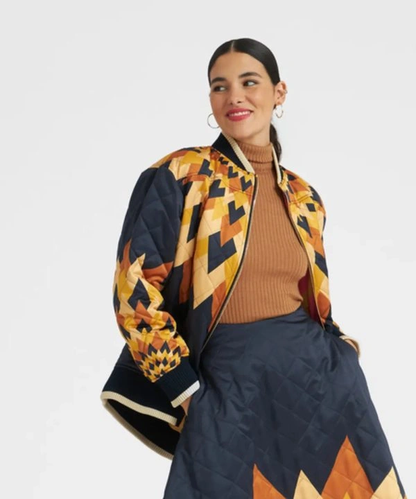 Melia Kreiling Emily in Paris Season 04 Sofia Sideris Quilted Printed Jacket