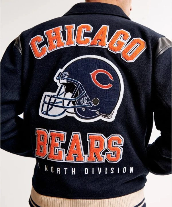Mens Abercrombie Chicago Bears Varsity Bomber Jacket