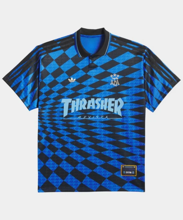 Men's Adidas Argentina Thrasher Blue & Black Jersey