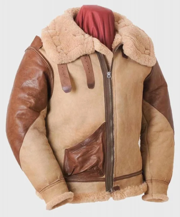 Men's B3 Flying Brown Shearling Leather Jacket for Sale