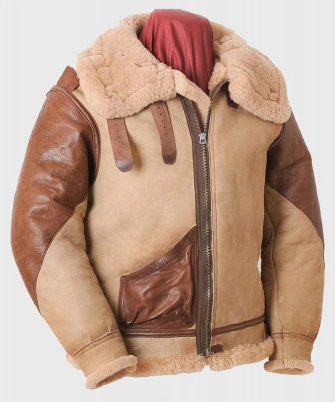 Men's B3 Flying Brown Shearling Leather Jacket for Sale