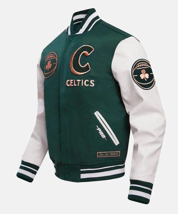 Men's Boston Celtics Pro Standard Kelly Green 2023/24 City Edition Full-Zip Varsity Jacket