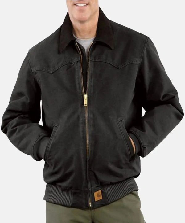 Men's Carhartt Sandstone Duck Santa Fe Jacket Black
