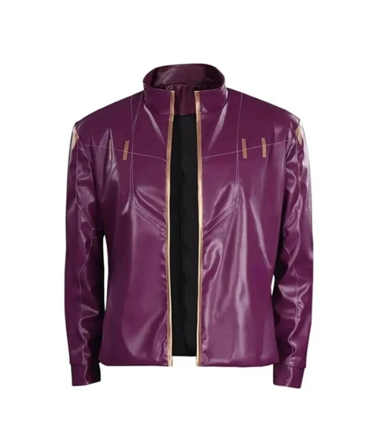 Men's Halloween Special Purple Leather Jacket