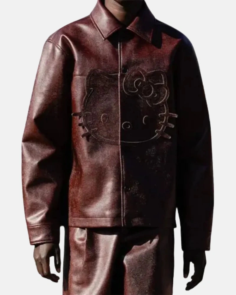 Men's Hello Kitty Premium Vintage Leather Jacket