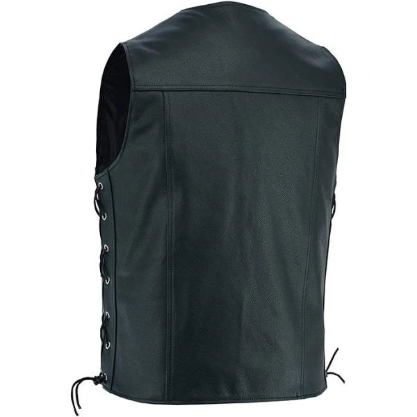 Men's Leather Vest Black