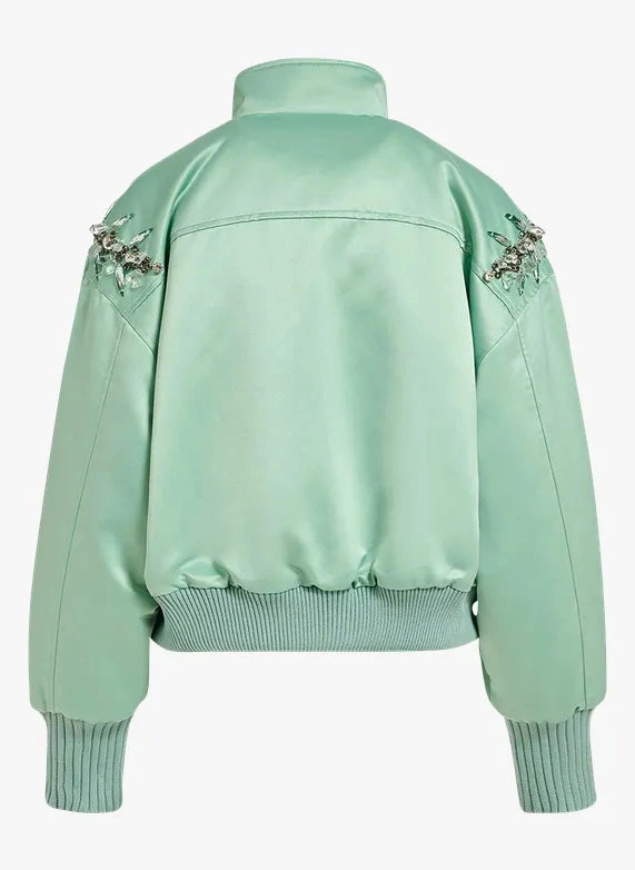 Mindy Chen TV Series Emily in Paris S04 Ashley Park Mint Embellished Bomber Jacket