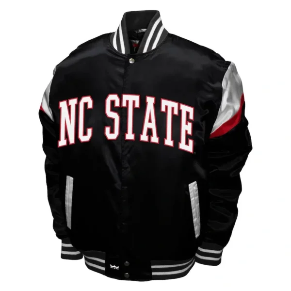 NC State Iowa Hawkeyes Power Satin Bomber Jacket Black