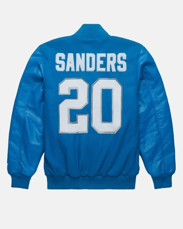 NFL Starter Barry Sanders GOAT Limited-Edition Blue Letterman Jacket