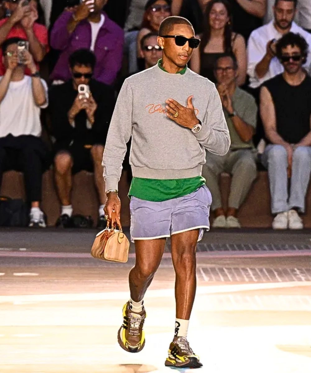 Pharrell Williams Paris Fashion Week Louis Vuitton Sweatshirt Grey