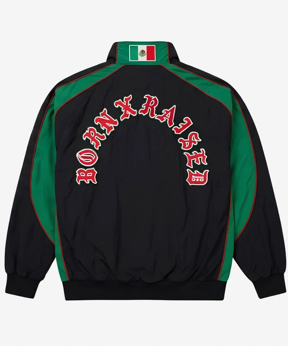 Shop Becky G Mexico Black & Green Cropped Track Jacket