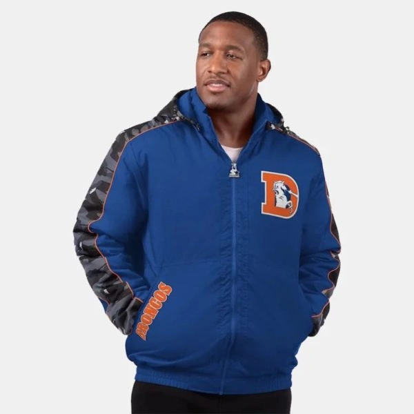 Starter Navy Denver Broncos Thursday Night Gridiron Full-Zip Hoodie Jacket