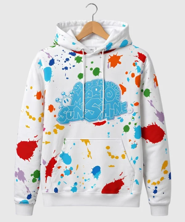 Super Mario Sunshine White Pullover Hoodie