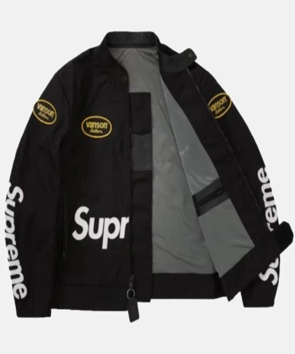 Supreme Vanson Cordura Premium Black Leather Jacket