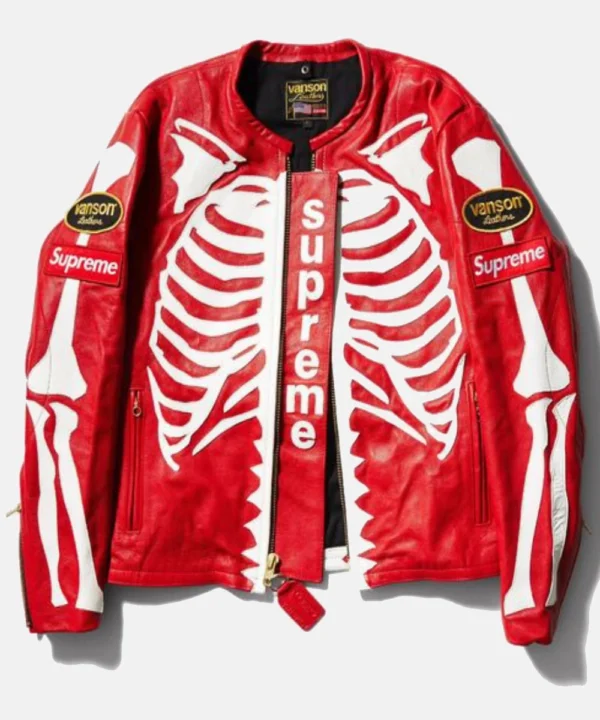 Supreme Vanson Leather Bones Jacket Red