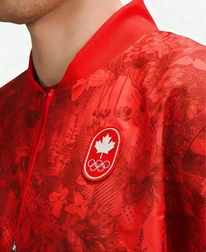 Team Canada Olympic 2024 Red Bomber Jacket For Sale