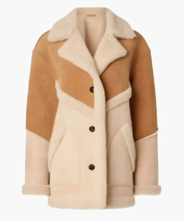 The Today Show 2025 Jenna Bush Hager Brown Faux Suede and Sherpa Coat