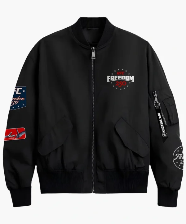 UFC Freedom 250 Full-Zip Black Bomber Jacket For Men's