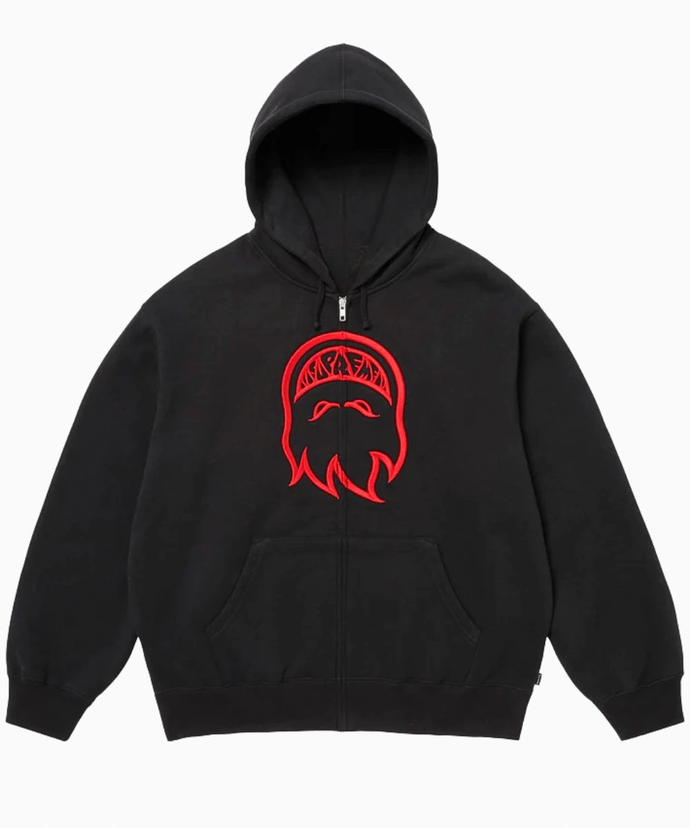 Unisex 2026 Supreme Spitfire Zip Up Hooded Sweatshirt Black