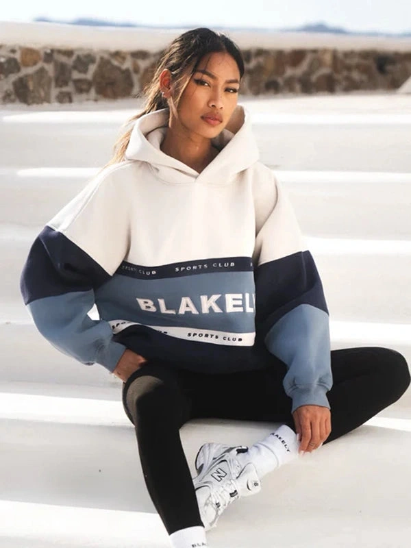 Unisex Blakely Alpine Oversized Pullover Fleece Hoodie Blue
