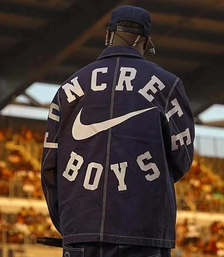 Unisex Concrete Boys x Nike Blue Denim Jacket