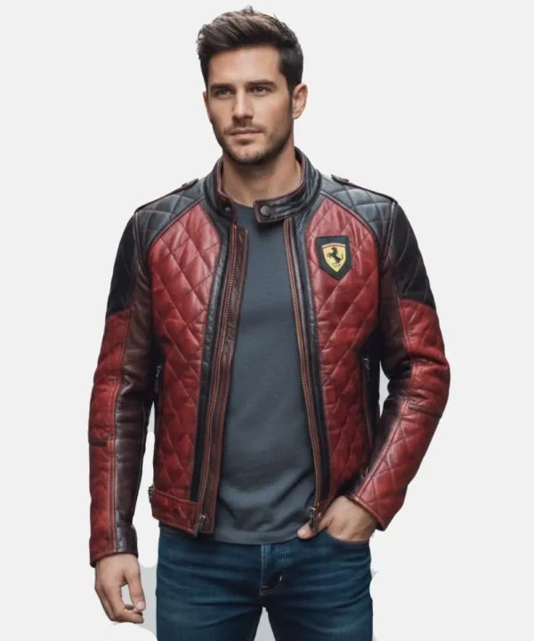 Vintage Ferrari F1 Racing Leather Jacket