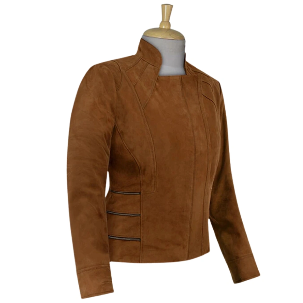 WOMEN'S CARAMEL BROWN LEATHER JACKET