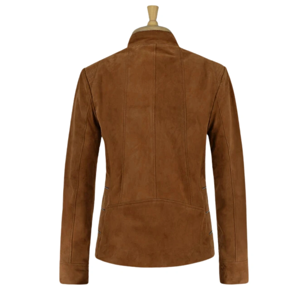 WOMEN'S CARAMEL BROWN SUEDE JACKET