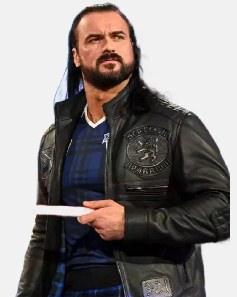 WWE Drew McIntyre Raw Leather Jacket Black