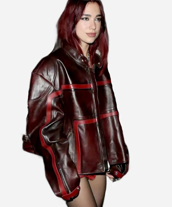 Warner Music And Ciroc Brit Awards After Party Dua Lipa Oversized Maroon Jacket