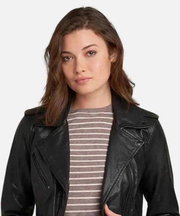 Women's Carly Premium Black Leather Motorcycle Jacket
