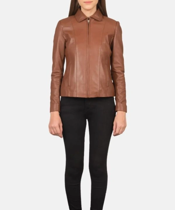 Women's Classic Colette Brown Leather Jacket