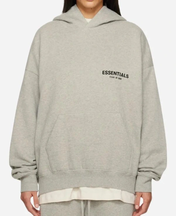 Women's Fear Of God Grey Essentials Oversized Pullover Hoodie Sale