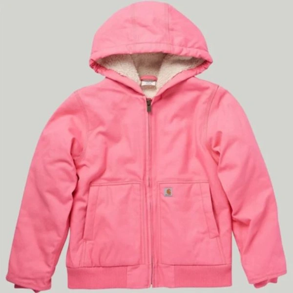 Women's Pink Carhartt Sherpa Lined Hooded Active Jacket