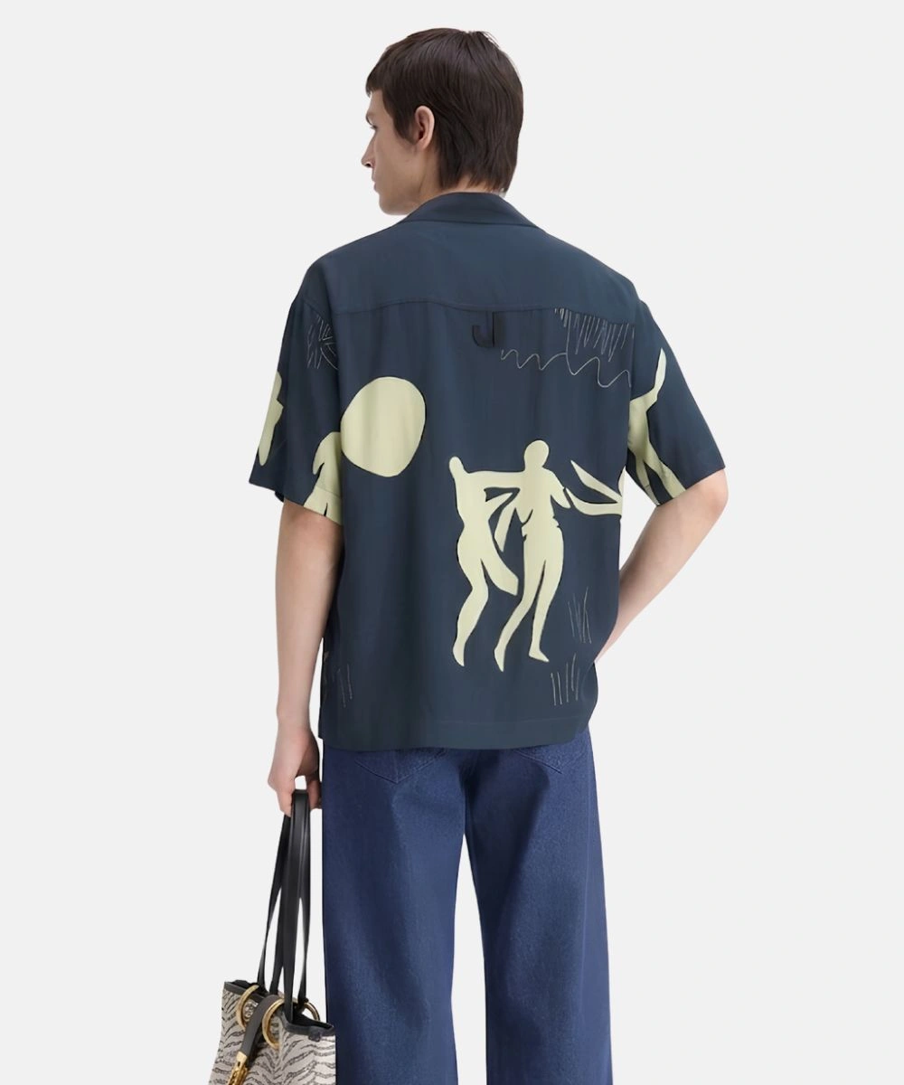 Jacquemus Horse Print Shirt Navy Blue