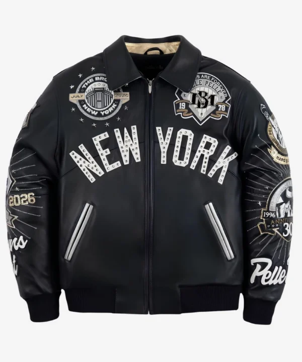 Jay-Z Pelle Pelle New York Yankees Black Leather Jacket