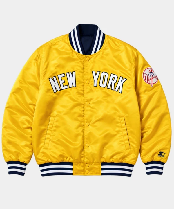 Karl-Anthony Towns New York Knicks Yellow Varsity Bomber Jacket