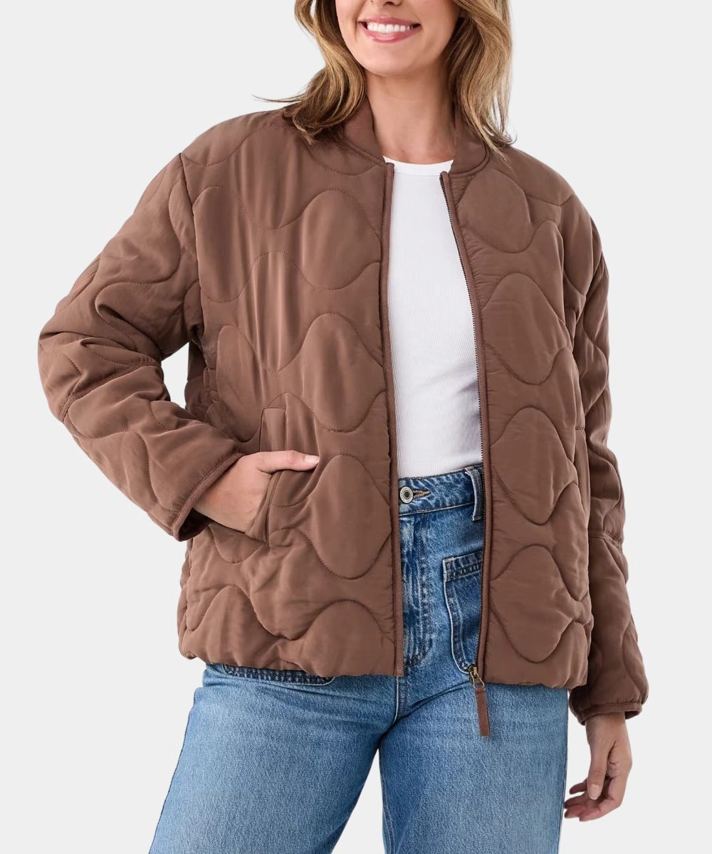 Kmart Quilted Brown Bomber Jacket