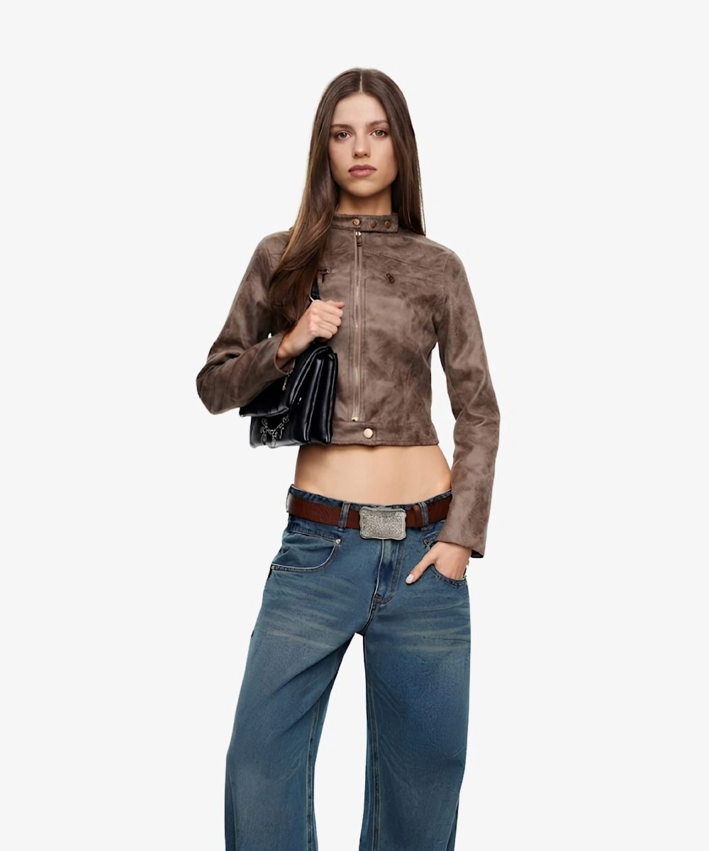 Lioness Leather Jacket Brown