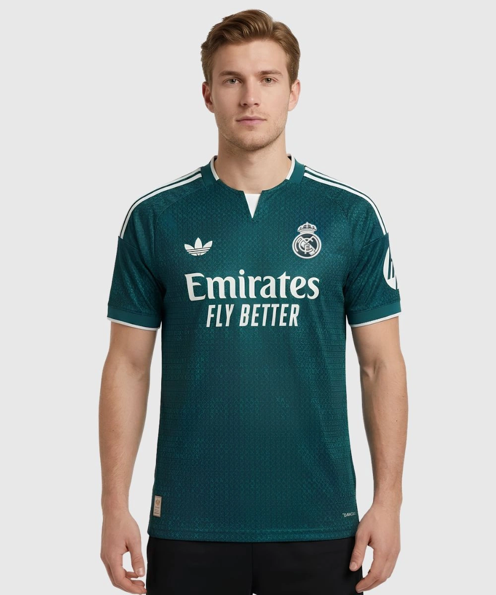 Men's Adidas Real Madrid 26/27 Away Authentic Green Pullover Jersey