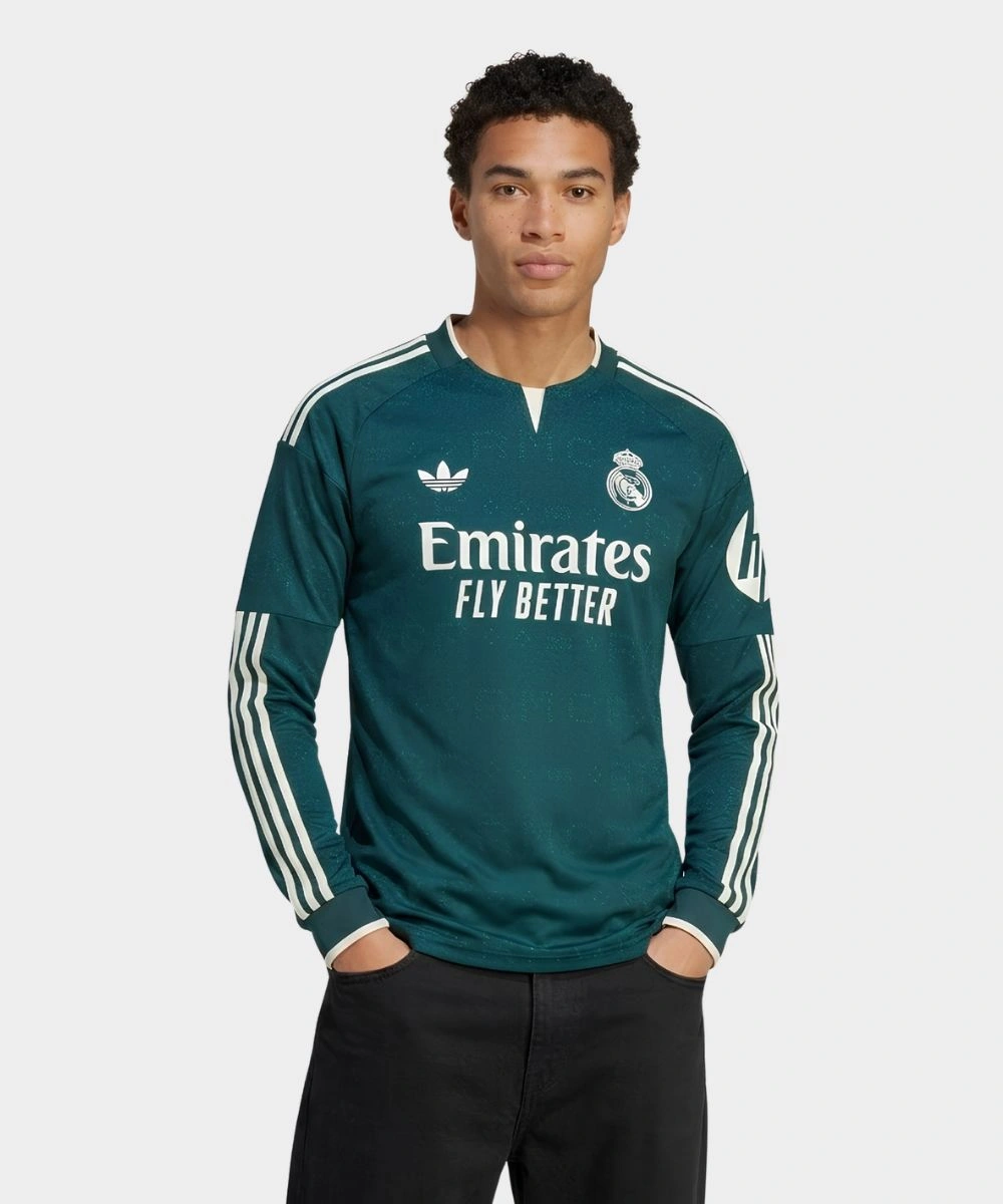 Men's Adidas Real Madrid 26/27 Away Long Sleeve Jersey Green