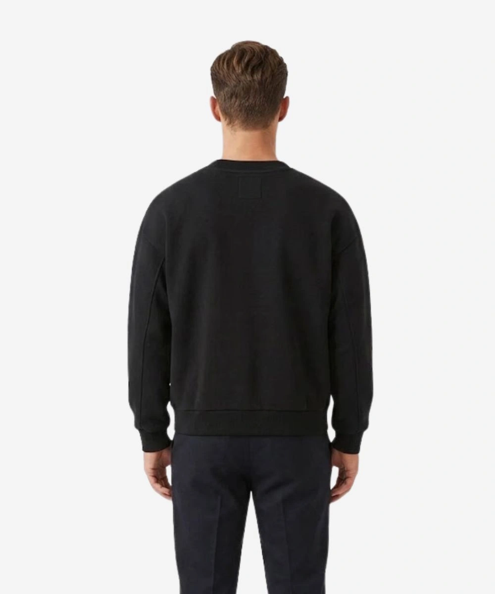 Men's Shinzo Aged Black Cotton Crewneck Jersey Sweatshirt