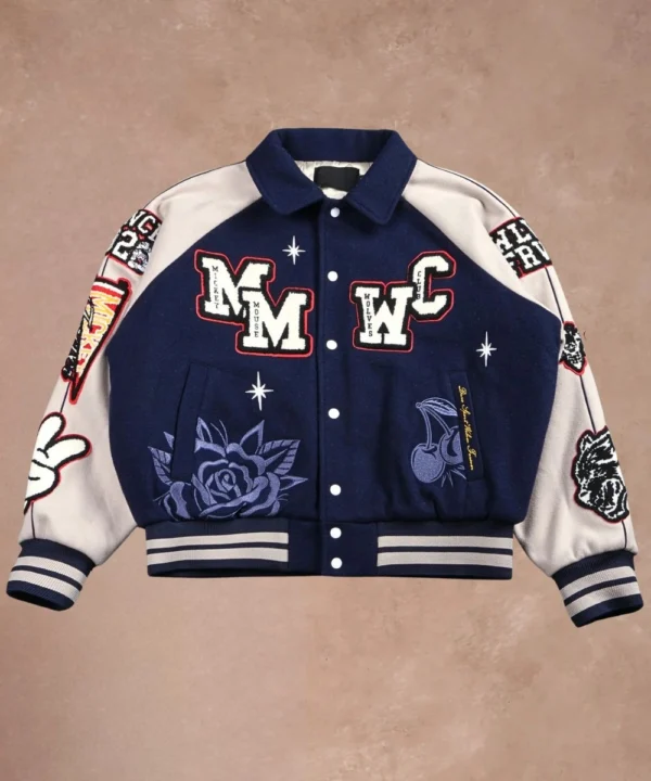 Mickey Mouse Wolves Club Rudy Letterman Jacket Navy Blue