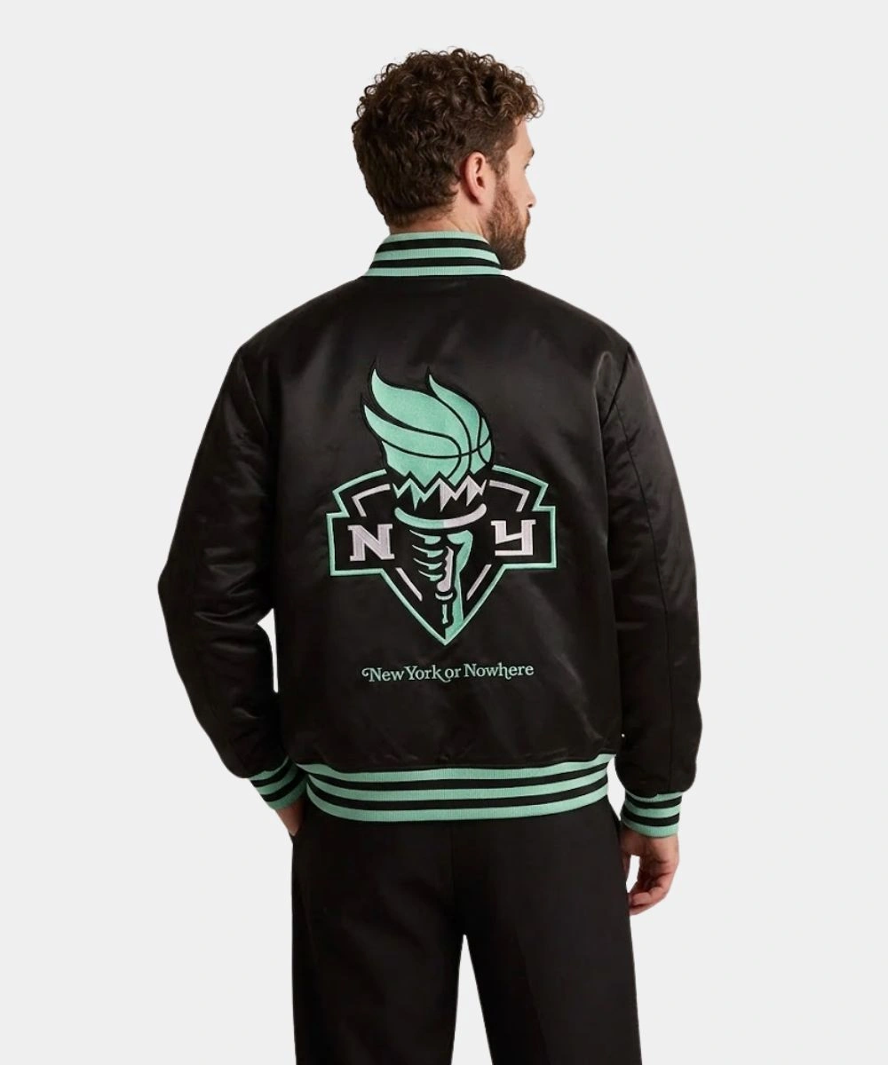 New York or Nowhere Liberty Twin Flame Varsity Jacket Black & Green